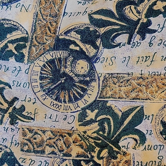 Annie Alexander vintage women's green fleur-de-lis 100% silk blouse size small - Picture 14 of 15